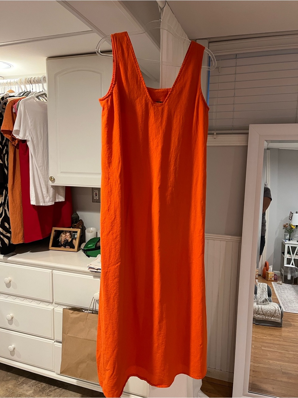 Women’s Bright Orange V-Neck Maxi Dress